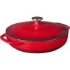 Lodge 3.6 Quart Enameled Cast Iron Oval Casserole With Lid– Dual Handles – Oven Safe up to 500° F or on Stovetop – Use to Marinate, Cook, Bake, Refrigerate and Serve – Island Spice Red(Island Spice Red)