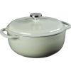 Lodge 4.5 Quart Enameled Cast Iron Dutch Oven with Lid – Dual Handles – Oven Safe up to 500° F or on Stovetop – Use to Marinate, Cook, Bake, Refrigerate and Serve – Island Spice Red(Desert Sage)