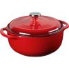Lodge 4.5 Quart Enameled Cast Iron Dutch Oven with Lid – Dual Handles – Oven Safe up to 500° F or on Stovetop – Use to Marinate, Cook, Bake, Refrigerate and Serve – Island Spice Red(Island Spice Red)