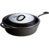 Lodge 5 Quart Pre-Seasoned Cast Iron Deep Skillet with Lid – Signature Teardrop Handle & Assist Handle – Use in the Oven, on the Stove or Grill, or Over a Campfire – Use to Sear, Sauté, Bake, Broil, Braise, Fry, or Grill – Black