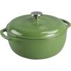 Lodge 6 Quart Enameled Cast Iron Dutch Oven with Lid – Dual Handles – Oven Safe up to 500° F or on Stovetop – Use to Marinate, Cook, Bake, Refrigerate and Serve – Desert Sage(Spruce)