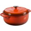 Lodge 6 Quart Enameled Cast Iron Dutch Oven with Lid – Dual Handles – Oven Safe up to 500° F or on Stovetop – Use to Marinate, Cook, Bake, Refrigerate and Serve – Desert Sage(Poppy)