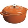 Lodge 6 Quart Enameled Cast Iron Dutch Oven with Lid – Dual Handles – Oven Safe up to 500° F or on Stovetop – Use to Marinate, Cook, Bake, Refrigerate and Serve – Desert Sage(Pumpkin)