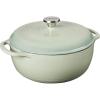 Lodge 6 Quart Enameled Cast Iron Dutch Oven with Lid – Dual Handles – Oven Safe up to 500° F or on Stovetop – Use to Marinate, Cook, Bake, Refrigerate and Serve – Desert Sage(Desert Sage)