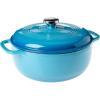 Lodge 6 Quart Enameled Cast Iron Dutch Oven with Lid – Dual Handles – Oven Safe up to 500° F or on Stovetop – Use to Marinate, Cook, Bake, Refrigerate and Serve – Desert Sage(Cornflower Blue)
