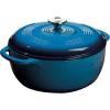 Lodge 6 Quart Enameled Cast Iron Dutch Oven with Lid – Dual Handles – Oven Safe up to 500° F or on Stovetop – Use to Marinate, Cook, Bake, Refrigerate and Serve – Desert Sage(Blue)
