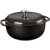 Lodge 6 Quart Enameled Cast Iron Dutch Oven with Lid – Dual Handles – Oven Safe up to 500° F or on Stovetop – Use to Marinate, Cook, Bake, Refrigerate and Serve – Desert Sage(Midnight Chrome)