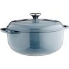 Lodge 6 Quart Enameled Cast Iron Dutch Oven with Lid – Dual Handles – Oven Safe up to 500° F or on Stovetop – Use to Marinate, Cook, Bake, Refrigerate and Serve – Desert Sage(Storm Blue)