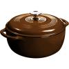 Lodge 6 Quart Enameled Cast Iron Dutch Oven with Lid – Dual Handles – Oven Safe up to 500° F or on Stovetop – Use to Marinate, Cook, Bake, Refrigerate and Serve – Desert Sage(Burnt Sienna)