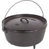 Lodge 6 Quart Pre-Seasoned Cast Iron Camp Dutch Oven with Lid – Dual Handles – Use in the Oven, on the Stove, on the Grill or over the Campfire – Black(10 Quart)