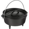 Lodge 6 Quart Pre-Seasoned Cast Iron Camp Dutch Oven with Lid – Dual Handles – Use in the Oven, on the Stove, on the Grill or over the Campfire – Black(2 Quart)