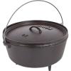 Lodge 6 Quart Pre-Seasoned Cast Iron Camp Dutch Oven with Lid – Dual Handles – Use in the Oven, on the Stove, on the Grill or over the Campfire – Black(5 Quart)