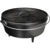 Lodge 6 Quart Pre-Seasoned Cast Iron Camp Dutch Oven with Lid – Dual Handles – Use in the Oven, on the Stove, on the Grill or over the Campfire – Black(6 Quart)
