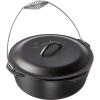 Lodge 7 Quart Pre-Seasoned Cast Iron Dutch Oven with Lid – Wire Bail Handle for Easy Transfer from Cooking Surface to Table – Use in the Oven, on the Stove, on the Grill or over the Campfire – Black(9 Quart)