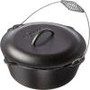 Lodge 7 Quart Pre-Seasoned Cast Iron Dutch Oven with Lid – Wire Bail Handle for Easy Transfer from Cooking Surface to Table – Use in the Oven, on the Stove, on the Grill or over the Campfire – Black(7 Quart)