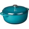 Lodge 7.5 Quart Enameled Cast Iron Oval Dutch Oven with Lid – Dual Handles – Oven Safe up to 500° F or on Stovetop – Use to Marinate, Cook, Bake, Refrigerate and Serve – Lilac(Lagoon)