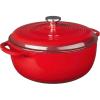 Lodge 7.5 Quart Enameled Cast Iron Oval Dutch Oven with Lid – Dual Handles – Oven Safe up to 500° F or on Stovetop – Use to Marinate, Cook, Bake, Refrigerate and Serve – Lilac(Island Spice Red)