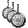 Lodge 8 Inch Dolly Parton Pre-Seasoned Cast Iron Stamped Skillet – Signature Teardrop Handle – Use in the Oven, on the Stove, on the Grill, or Over a Campfire – Jolene(Standard (Pack of 3))