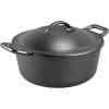 Lodge BOLD Exclusive 7 Quart Premium Pre-Seasoned Cast Iron Dutch Oven with Lid – Dual Handles – Use in the Oven, on the Stove, on the Grill or over the Campfire – Black(4 QT Dutch Oven)