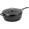 Lodge Blacklock 4 Quart Deep Skillet with Lid – Durable & Lightweight Cast Iron Cookware – Nonstick & Cast Iron Skillet