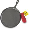 Lodge Cast Iron Griddle and Hot Handle Holder, 10.5″, Black/Red