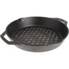 Lodge Pre-Seasoned Cast Iron Round Grilling Pan – Use on the Grill – Grilling Pan Designed to Protect Food from Falling Through the Grate – Cast Iron 12 Inch(12 Inch)